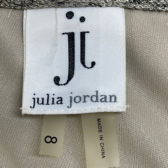 Julia Jordan Women’s Metallic Sheer Sleeve A-Line Dress Size 8 - Picture 5 of 7